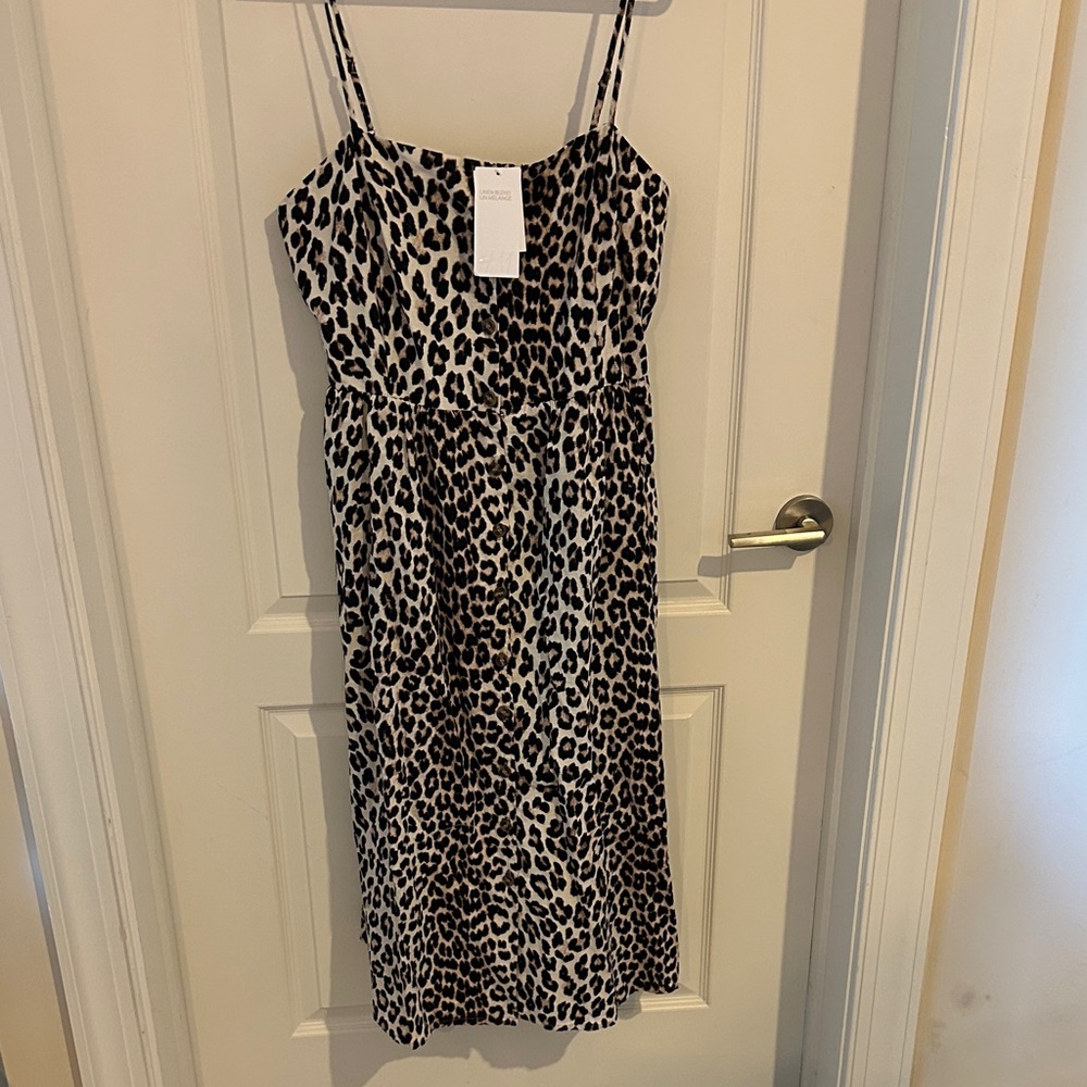 H&M Leopard Print Dress - Black and Cream